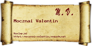 Mocznai Valentin névjegykártya